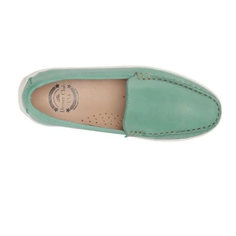 Driver Club USA San Diego, Kid's Size 3 Leather Loafer, Powder Green Everest